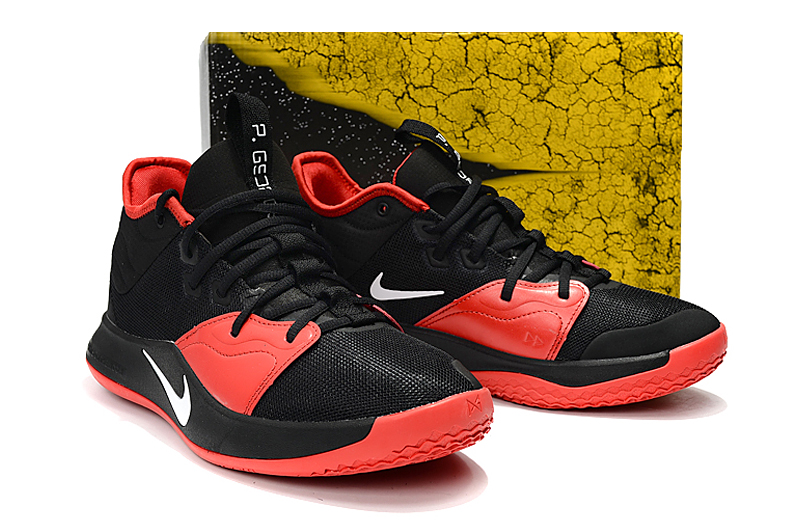 Men Nike Paul George III Black Red Shoes